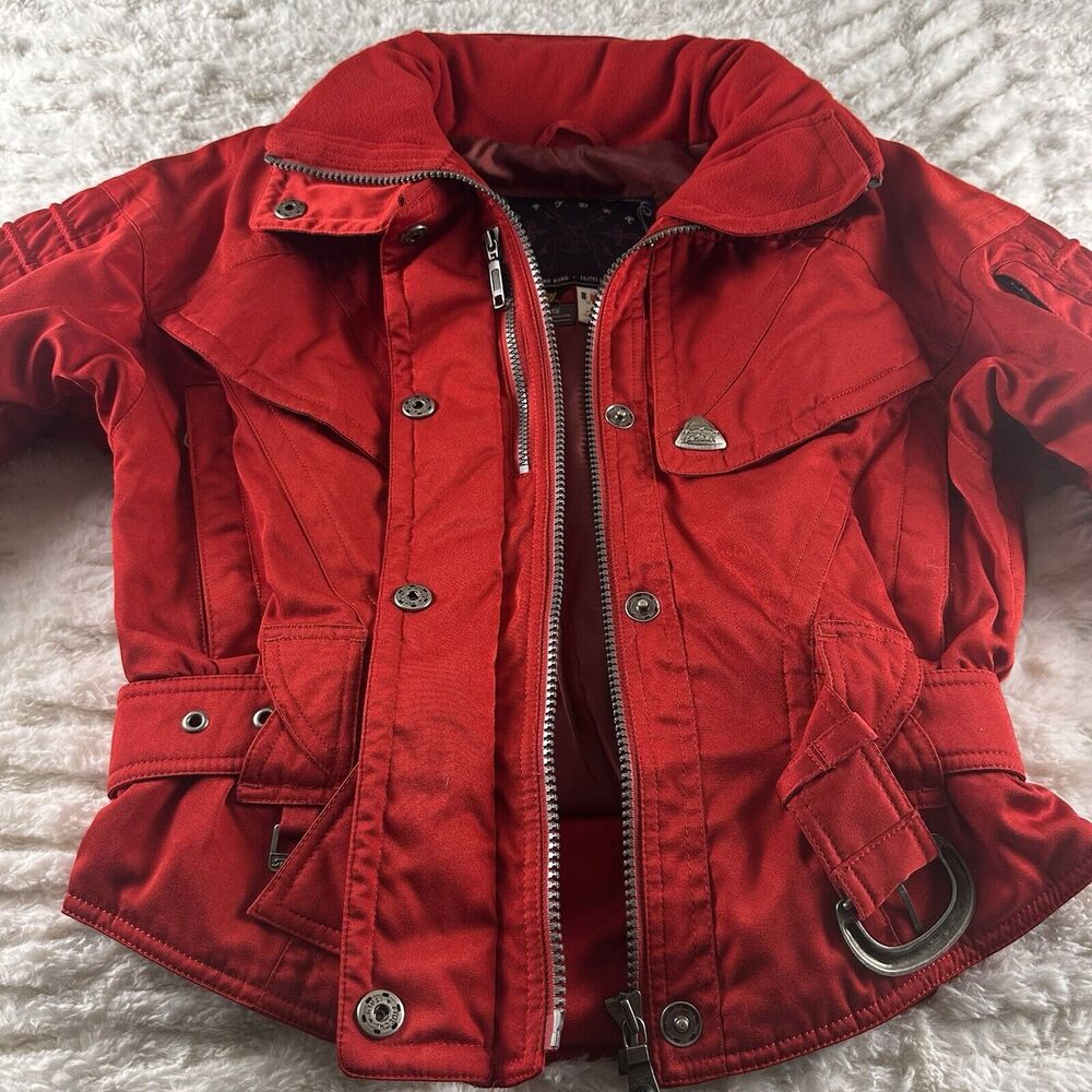Spyder Ski Coat Embroidered Women's 8 Red‎ Thinsulate 90's Vibe Winter warm - Picture 2 of 16